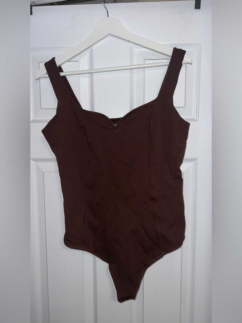 Brown Sweetheart Neckline Sleeveless  Bodysuit